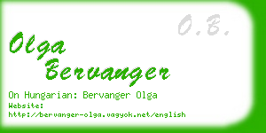 olga bervanger business card